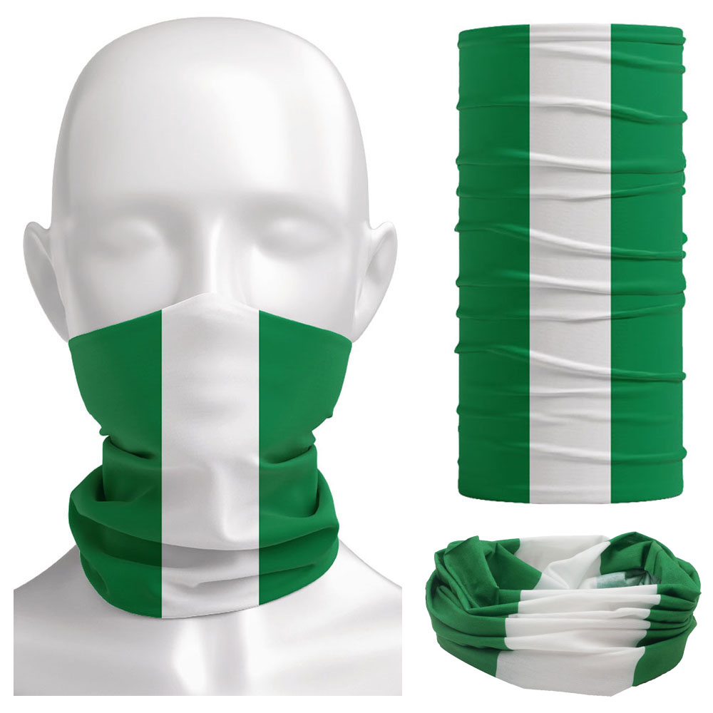 Cycling Gear For Women - Nigeria Flag Bandanna Women Neck Gaiter