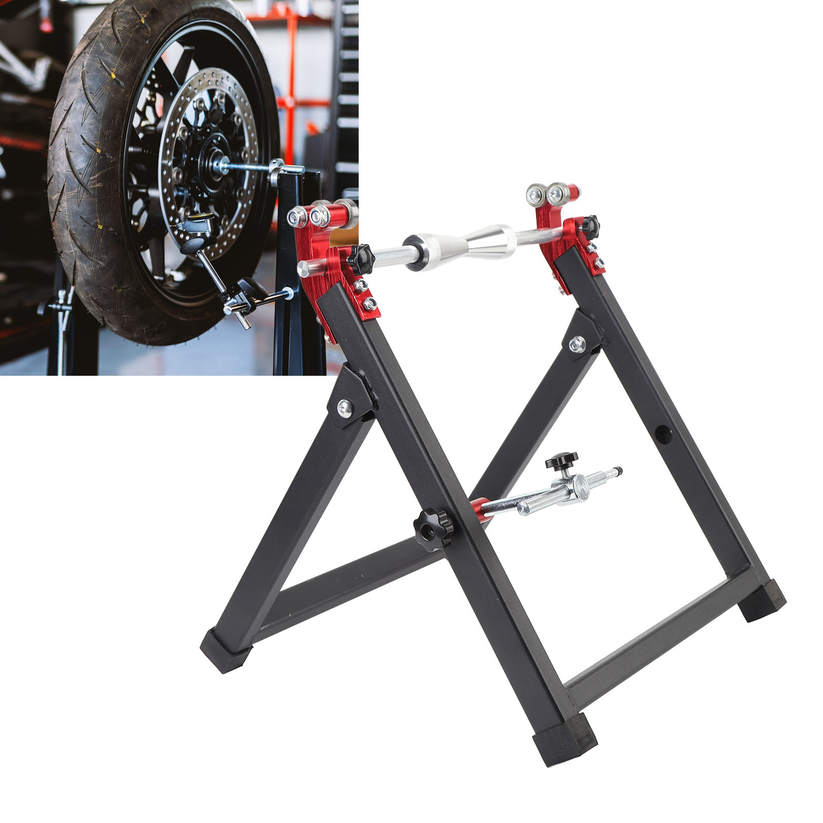 Cycling Gear Stand - Wheel Truing Stand Foldable Motorcycle Wheel